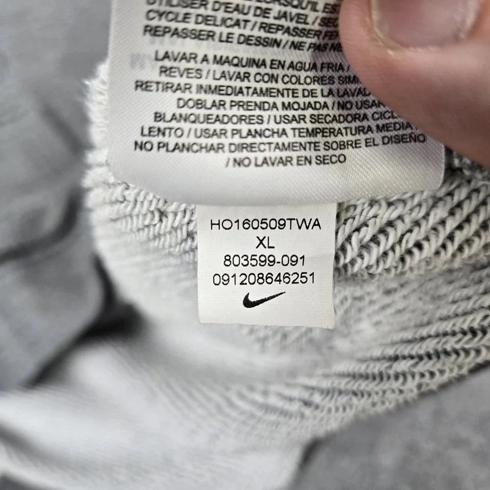 Nike Sportswear Spellout Womens Size XL Gray Funnel Neck Pullover Sweatshirt - Picture 8 of 11